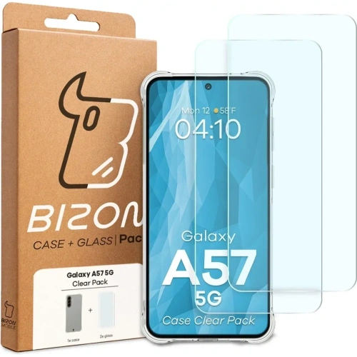 Elastyczne etui + 2x szkło hartowane Bizon Case Clear Pack do Samsung Galaxy A57 5G
