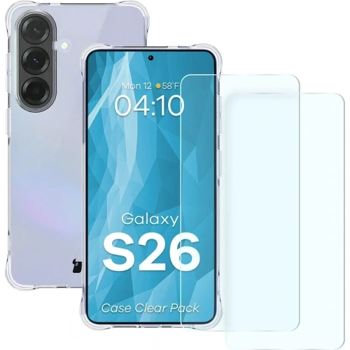 Elastyczne etui + 2x szkło hartowane Bizon Case Clear Pack do Samsung Galaxy S26
