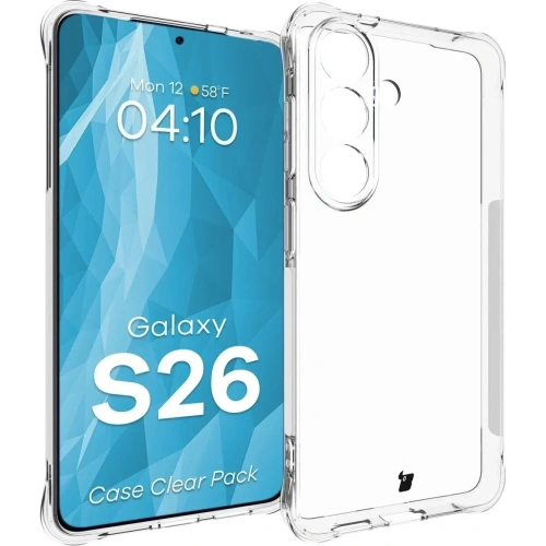 Elastyczne etui + 2x szkło hartowane Bizon Case Clear Pack do Samsung Galaxy S26