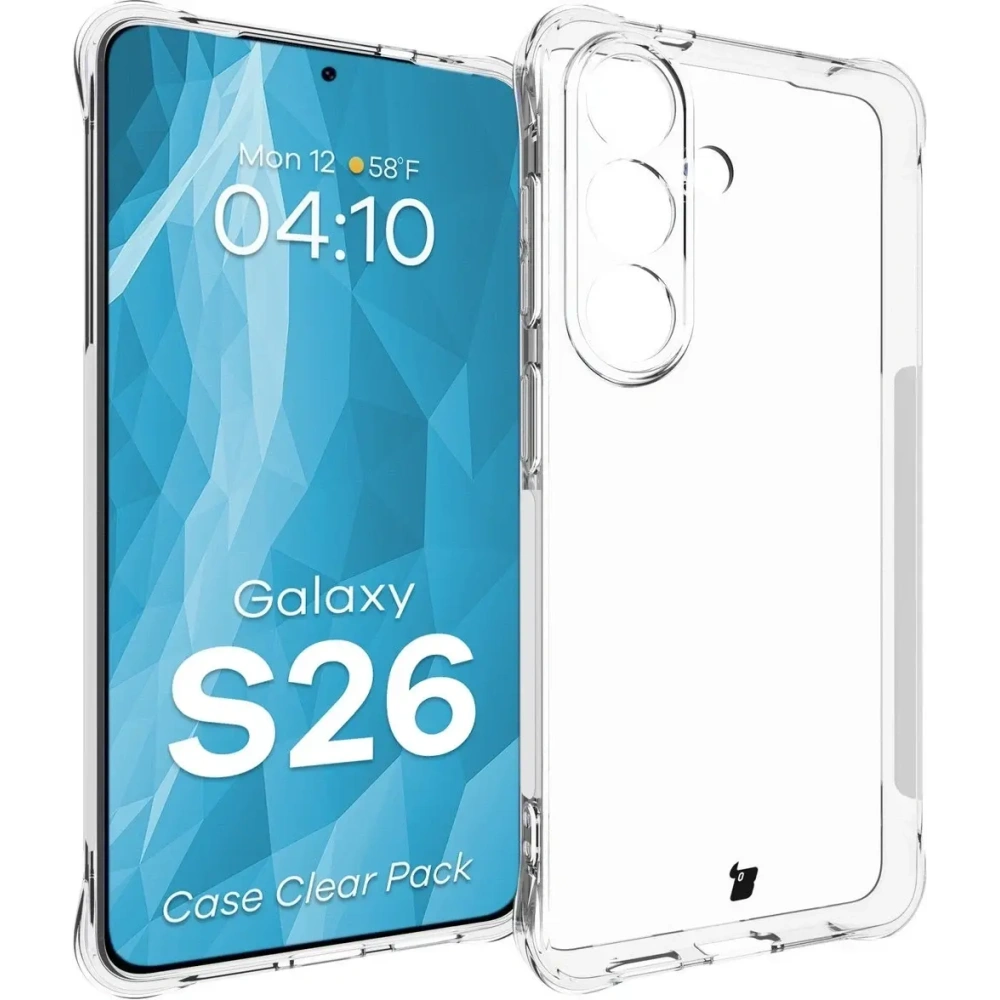 Elastyczne etui + 2x szkło hartowane Bizon Case Clear Pack do Samsung Galaxy S26