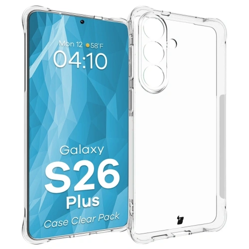 Elastyczne etui + 2x szkło hartowane Bizon Case Clear Pack do Samsung Galaxy S26+ Plus