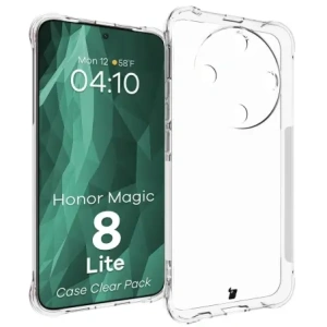 Elastyczne etui + 2x folia na ekran Bizon Case Clear Pack do Honor Magic8 Lite