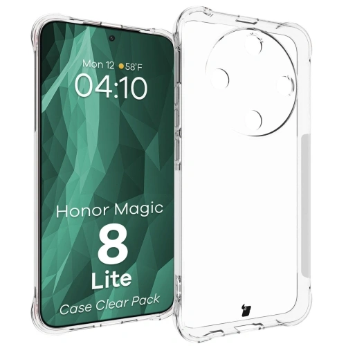 Elastyczne etui + 2x folia na ekran Bizon Case Clear Pack do Honor Magic8 Lite
