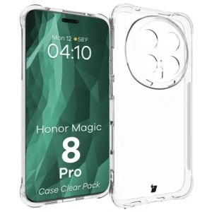 Elastyczne etui + 2x folia na ekran Bizon Case Clear Pack do Honor Magic8 Pro