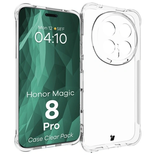 Elastyczne etui + 2x folia na ekran Bizon Case Clear Pack do Honor Magic8 Pro