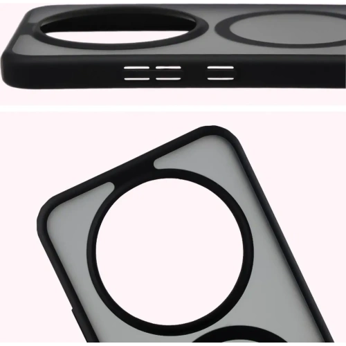 Etui z pierścieniem magnetycznym + szkło hartowane Bizon MatteO Pack do Honor Magic8 Lite przydymione-czarne