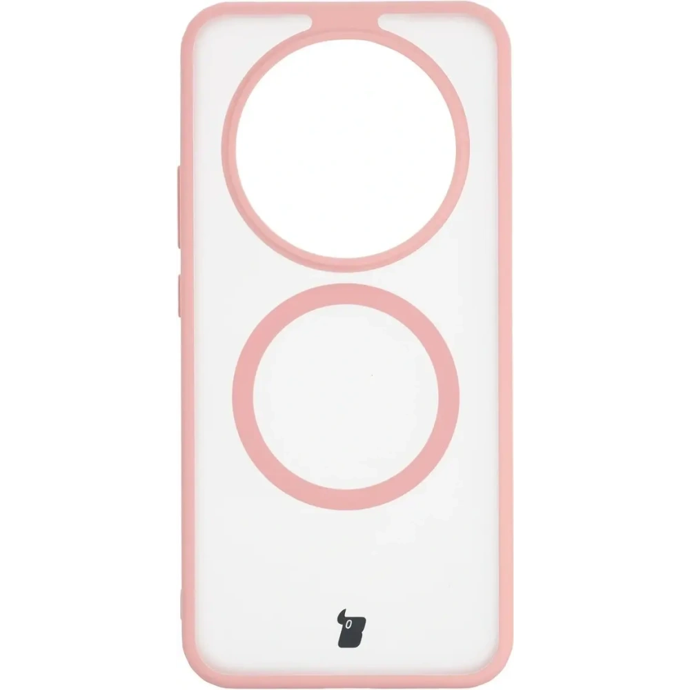 Etui z pierścieniem magnetycznym + szkło hartowane Bizon MatteO Pack do Honor Magic8 Lite przydymione-jasnoróżowe