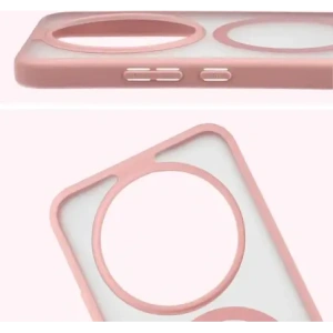 Etui z pierścieniem magnetycznym + szkło hartowane Bizon MatteO Pack do Honor Magic8 Lite przydymione-jasnoróżowe