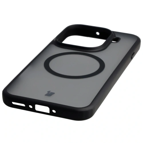 Etui z pierścieniem magnetycznym + szkło hartowane Bizon MatteO Pack do Oppo Find X9 Pro przydymione-czarne