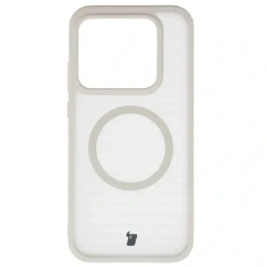 Etui z pierścieniem magnetycznym + szkło hartowane Bizon MatteO Pack do Realme GT 8 Pro przydymione-beżowe