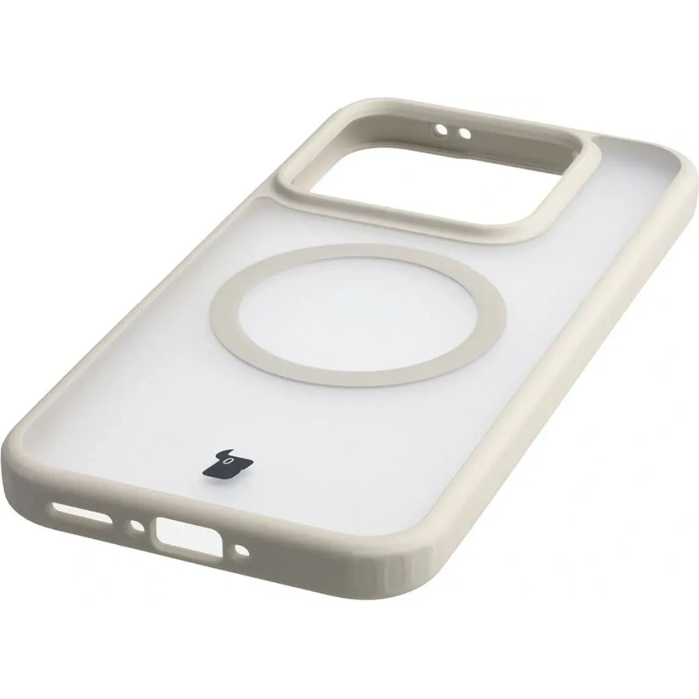 Etui z pierścieniem magnetycznym + szkło hartowane Bizon MatteO Pack do Realme GT 8 Pro przydymione-beżowe