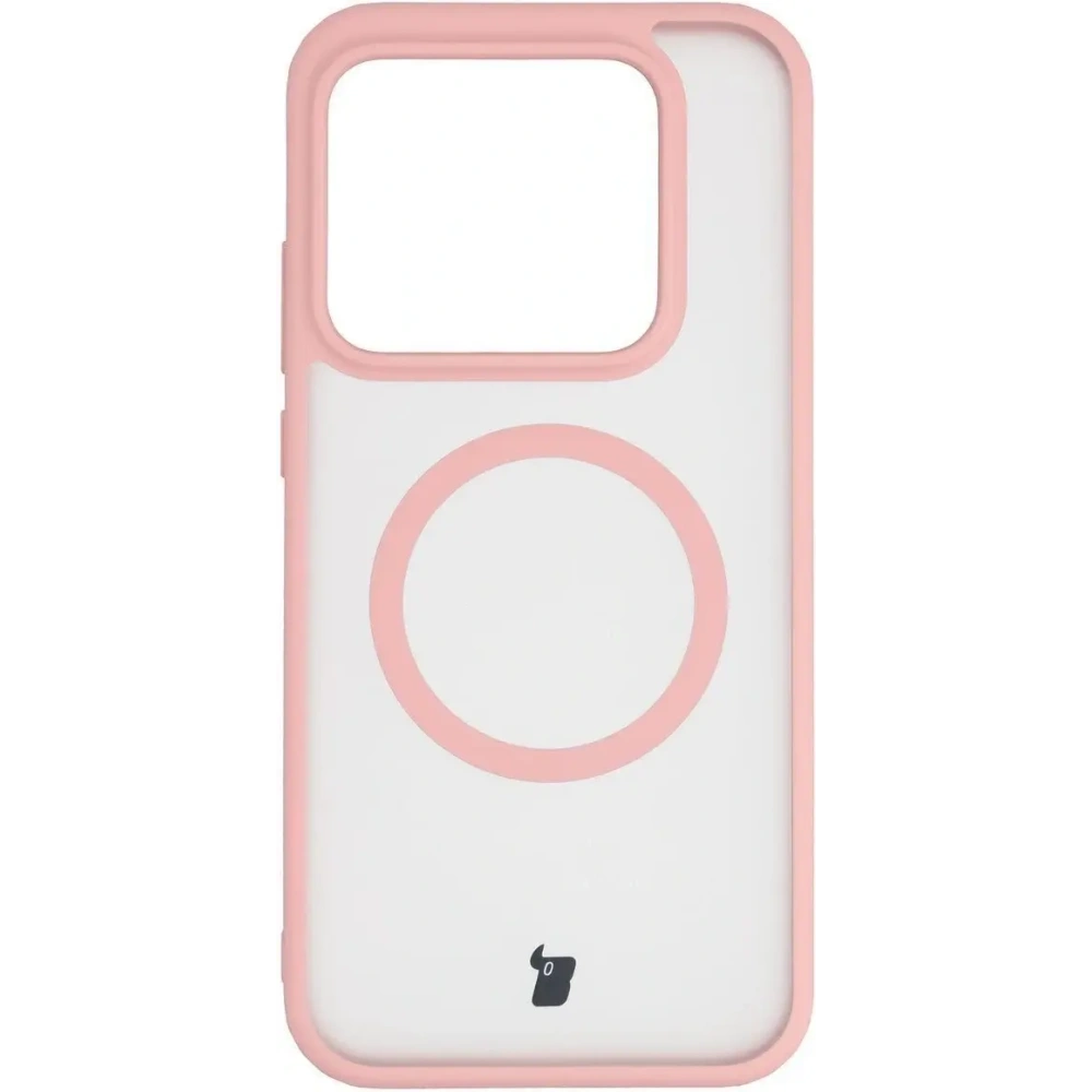 Etui z pierścieniem magnetycznym + szkło hartowane Bizon MatteO Pack do Realme GT 8 Pro przydymione-jasnoróżowe