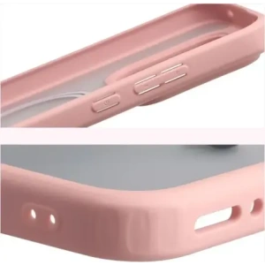 Etui z pierścieniem magnetycznym + szkło hartowane Bizon MatteO Pack do Realme GT 8 Pro przydymione-jasnoróżowe