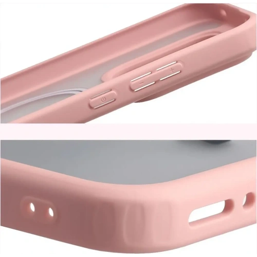 Etui z pierścieniem magnetycznym + szkło hartowane Bizon MatteO Pack do Realme GT 8 Pro przydymione-jasnoróżowe