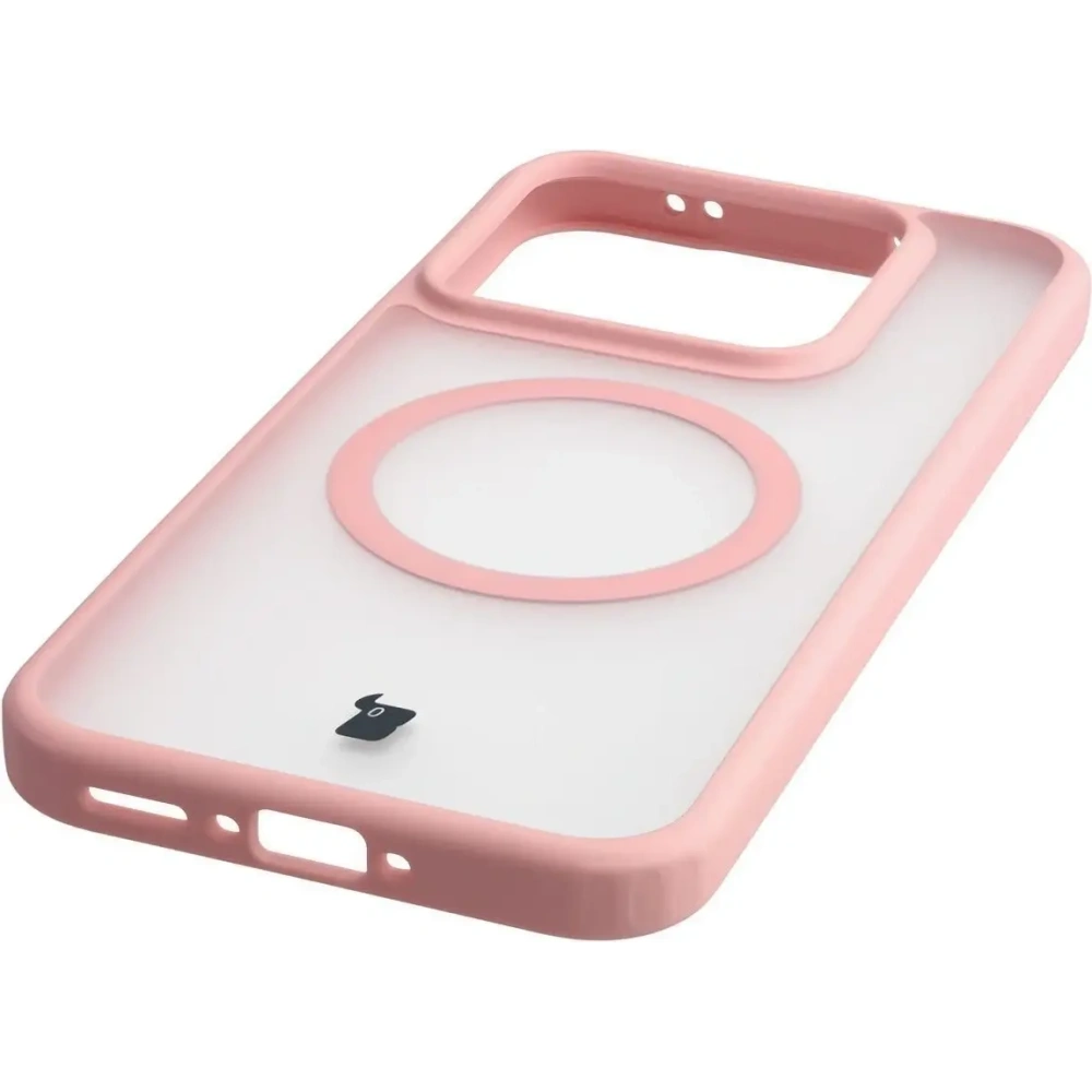 Etui z pierścieniem magnetycznym + szkło hartowane Bizon MatteO Pack do Realme GT 8 Pro przydymione-jasnoróżowe