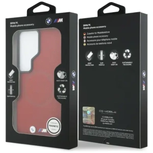 Etui BMW M Metal Logo MagSafe do Samsung Galaxy S26 Ultra czerwony