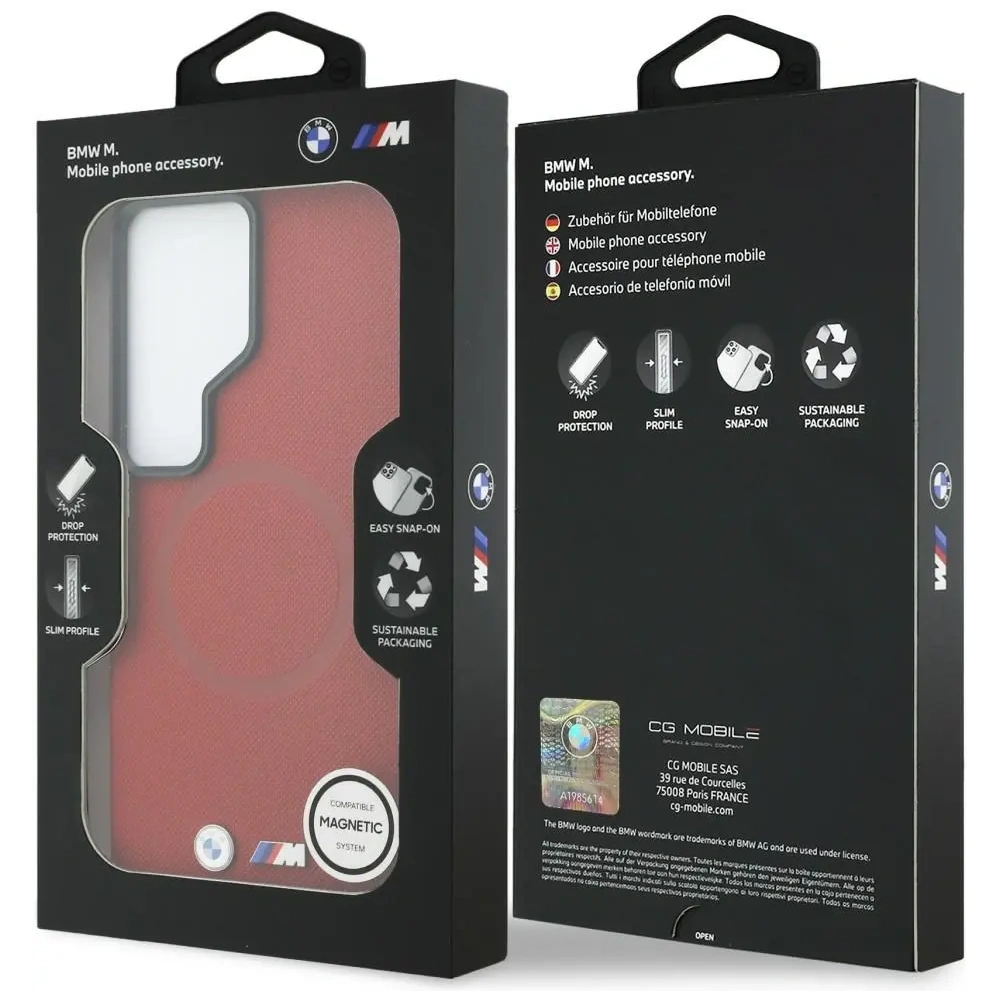 Etui BMW M Metal Logo MagSafe do Samsung Galaxy S26 Ultra czerwony