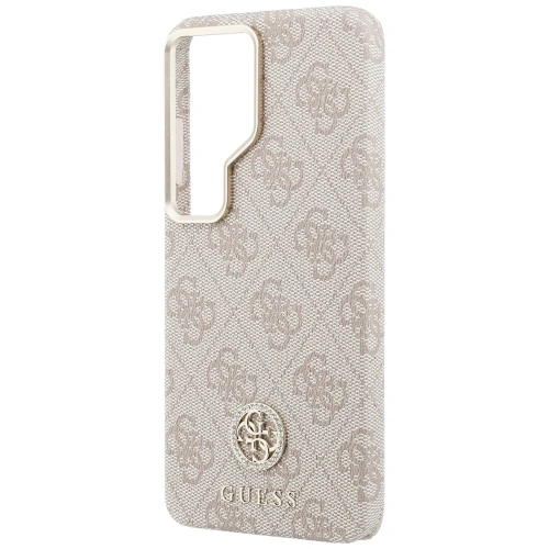 Etui Guess 4G Rhinestone Round Logo MagSafe do Samsung Galaxy S26 Ultra różowy