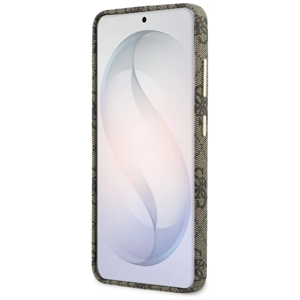 Etui Guess 4G Script MagSafe do Samsung Galaxy S26 brązowy