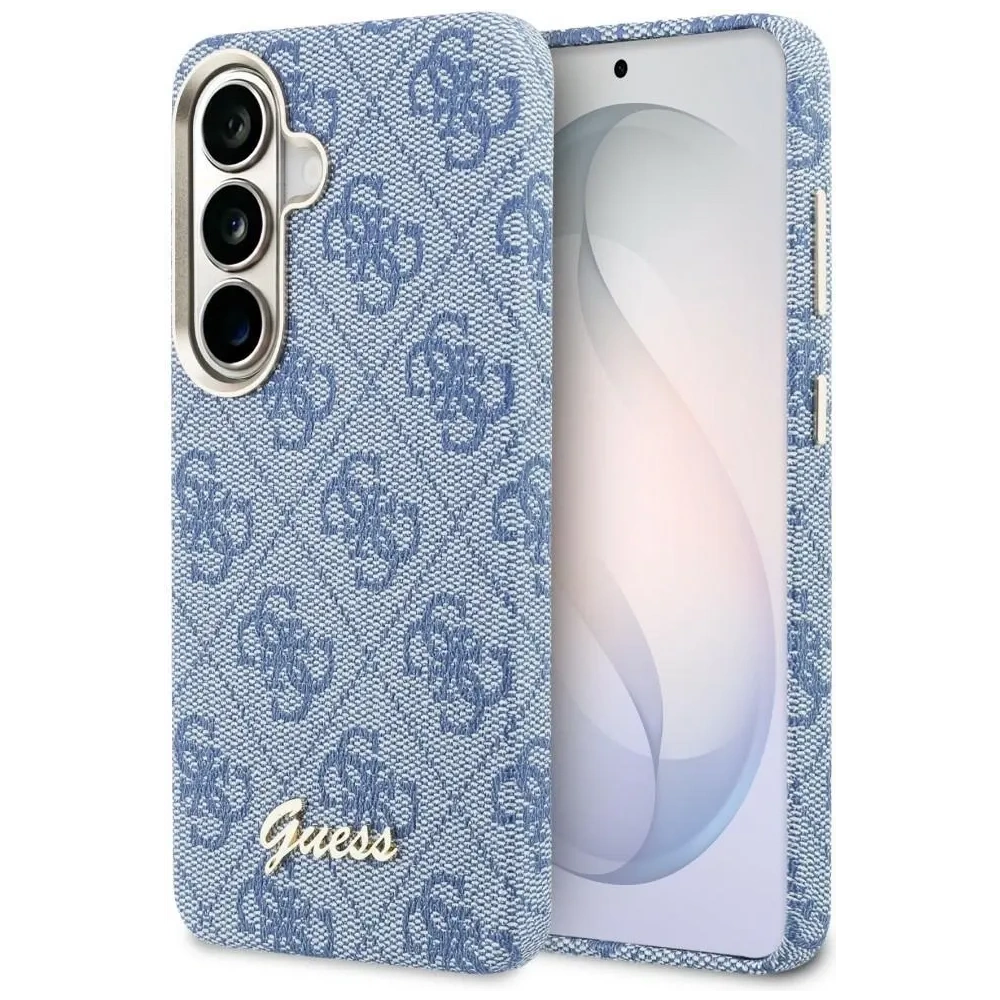 Etui Guess 4G Script MagSafe do Samsung Galaxy S26 niebieski