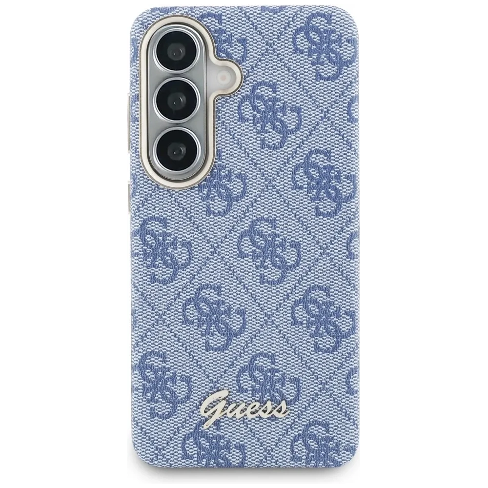 Etui Guess 4G Script MagSafe do Samsung Galaxy S26 niebieski