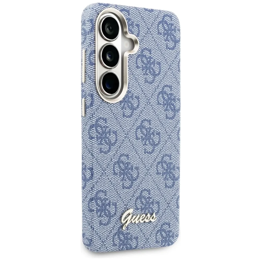 Etui Guess 4G Script MagSafe do Samsung Galaxy S26 niebieski