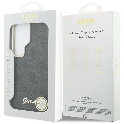 Etui Guess 4G Script MagSafe do Samsung Galaxy S26 Ultra czarny