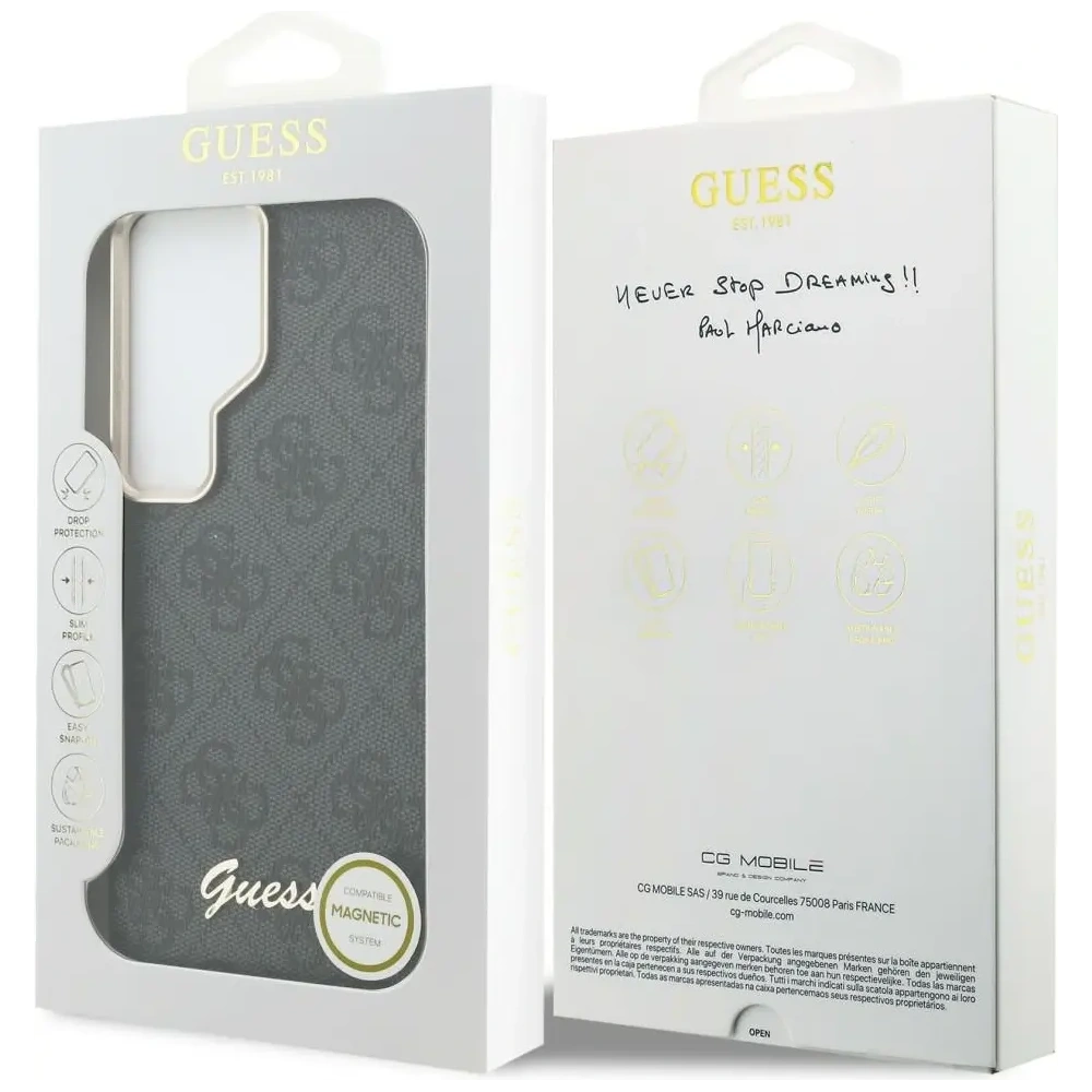 Etui Guess 4G Script MagSafe do Samsung Galaxy S26 Ultra czarny