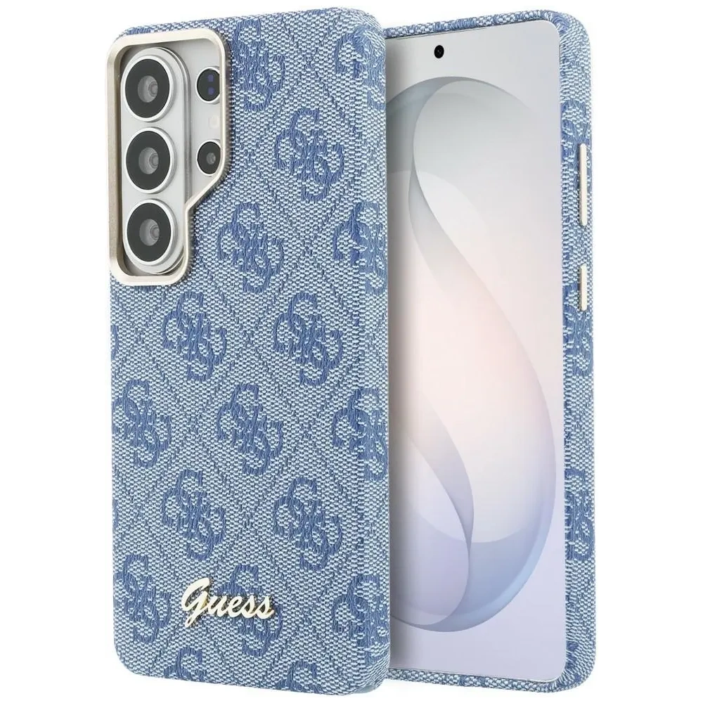 Etui Guess 4G Script MagSafe do Samsung Galaxy S26 Ultra niebieski