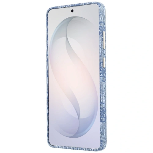 Etui Guess 4G Script MagSafe do Samsung Galaxy S26 Ultra niebieski