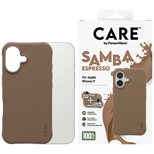 Etui CARE by PanzerGlass Fashionable Samba MagSafe do Apple iPhone 17 espresso