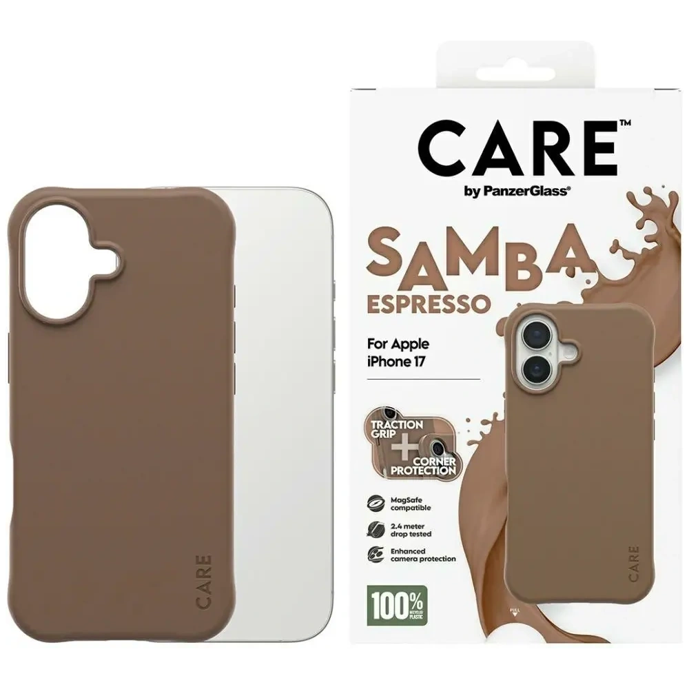 Etui CARE by PanzerGlass Fashionable Samba MagSafe do Apple iPhone 17 espresso