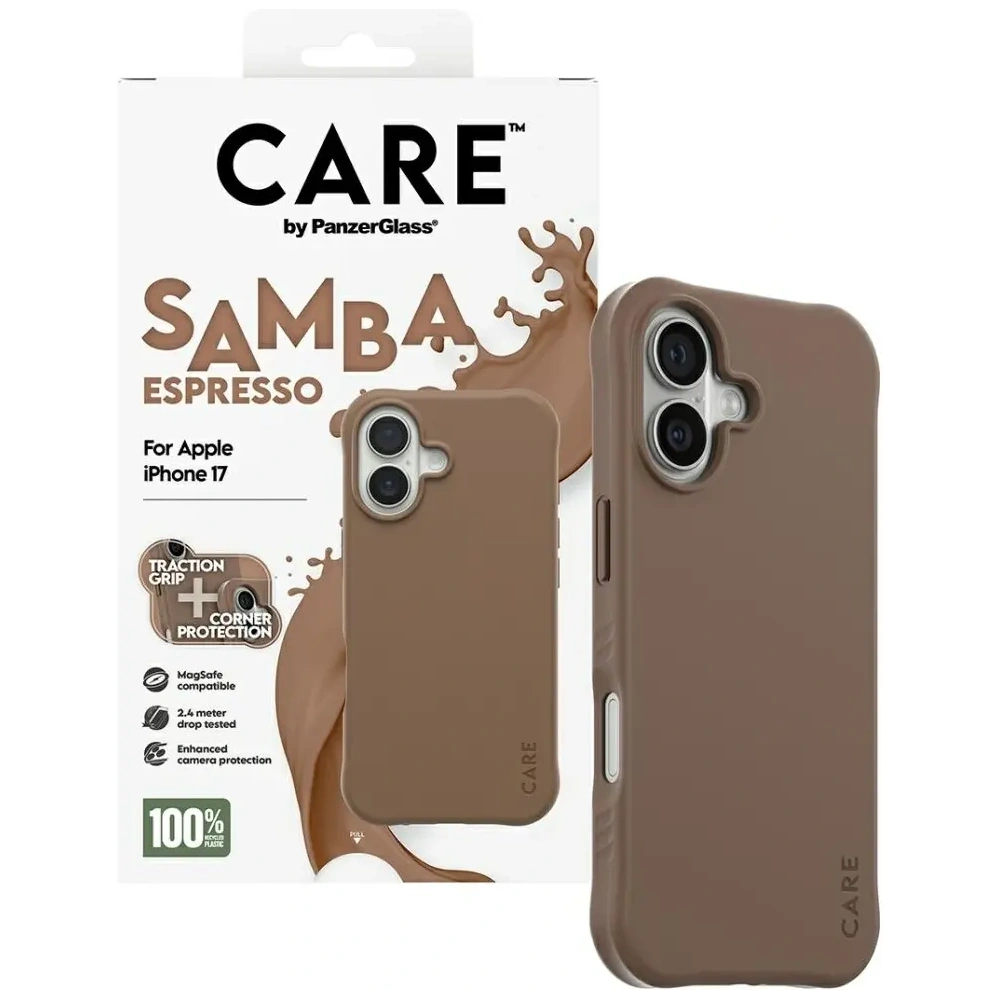 Etui CARE by PanzerGlass Fashionable Samba MagSafe do Apple iPhone 17 espresso