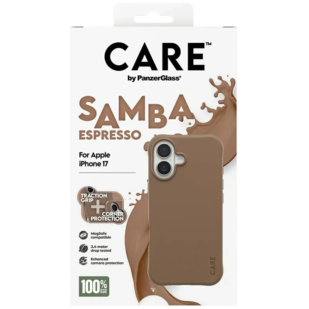 Etui CARE by PanzerGlass Fashionable Samba MagSafe do Apple iPhone 17 espresso