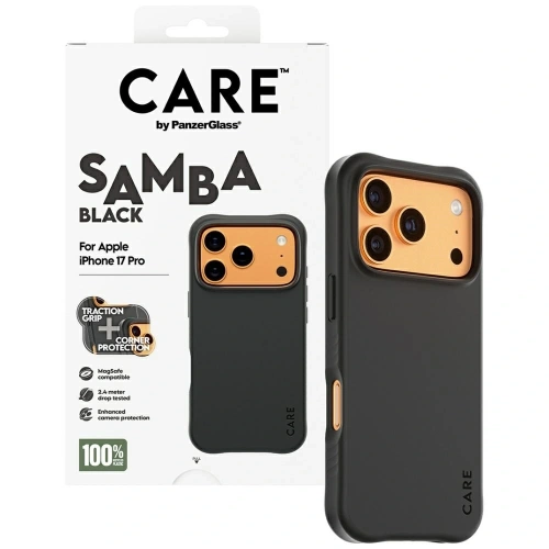Etui CARE by PanzerGlass Fashionable Samba MagSafe do Apple iPhone 17 Pro czarny