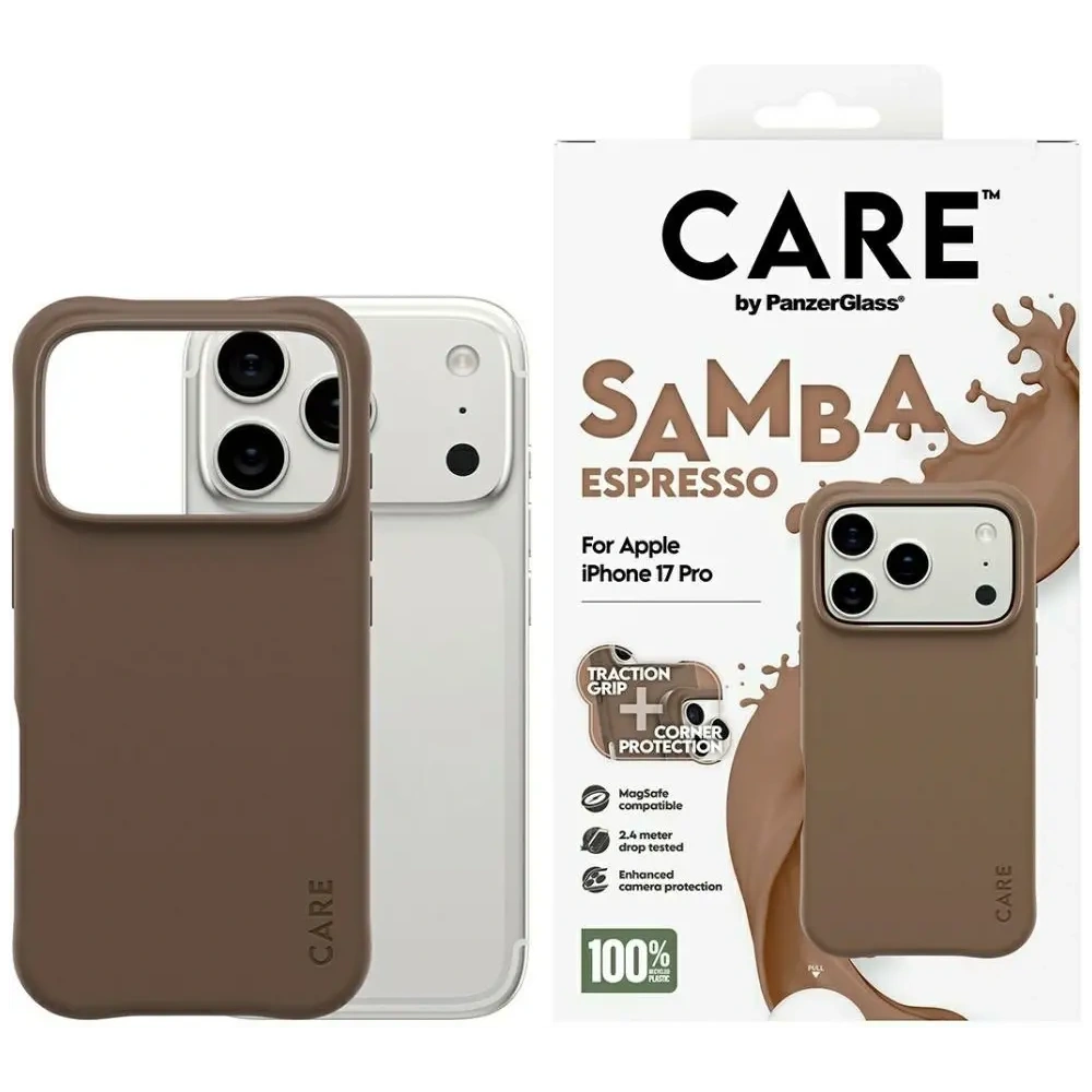 Etui CARE by PanzerGlass Fashionable Samba MagSafe do Apple iPhone 17 Pro espresso