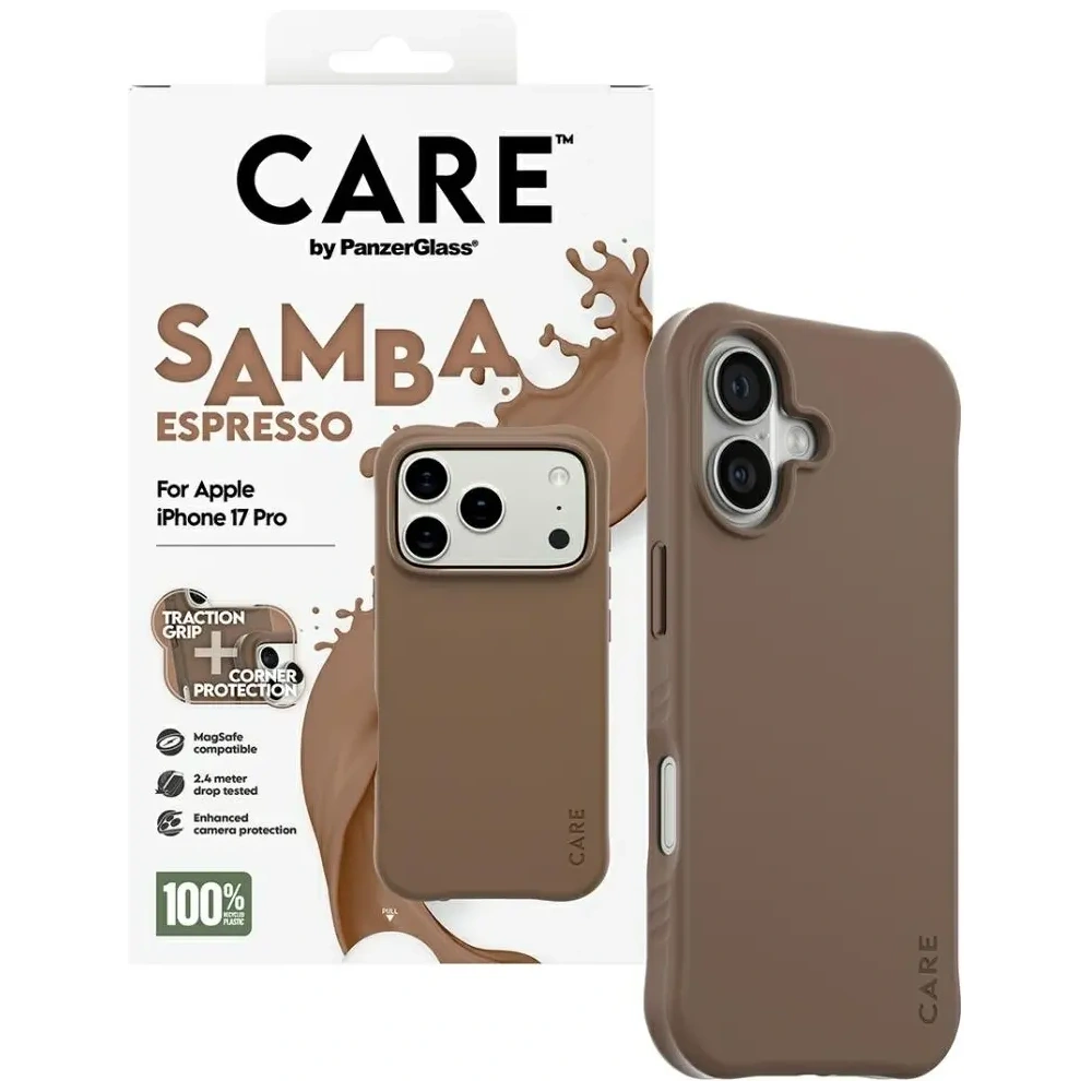 Etui CARE by PanzerGlass Fashionable Samba MagSafe do Apple iPhone 17 Pro espresso