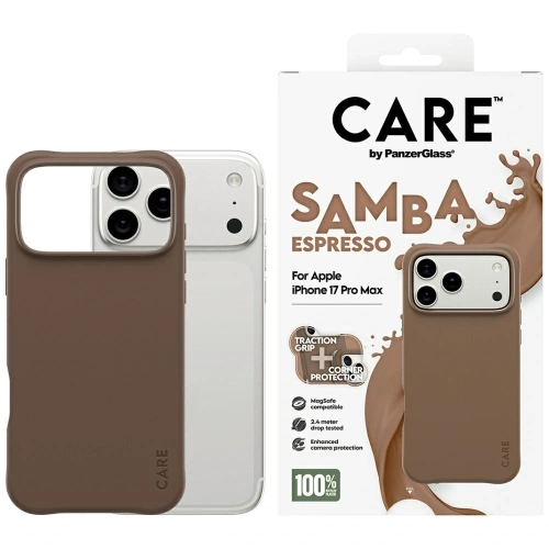 Etui CARE by PanzerGlass Fashionable Samba MagSafe do Apple iPhone 17 Pro Max espresso