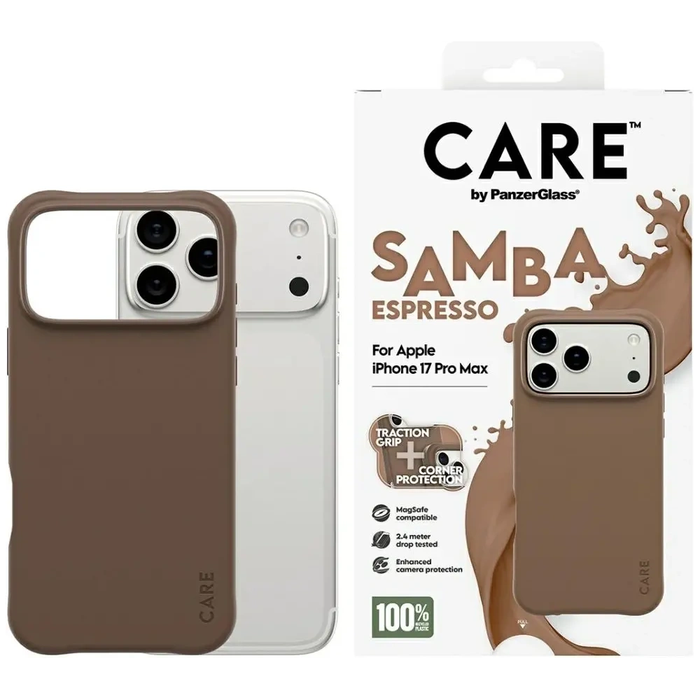 Etui CARE by PanzerGlass Fashionable Samba MagSafe do Apple iPhone 17 Pro Max espresso