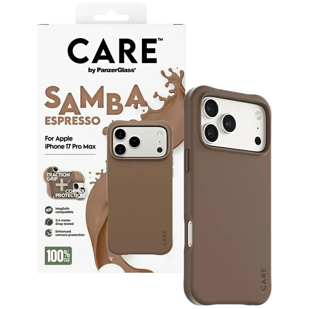 Etui CARE by PanzerGlass Fashionable Samba MagSafe do Apple iPhone 17 Pro Max espresso