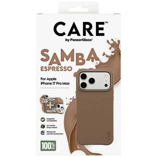 Etui CARE by PanzerGlass Fashionable Samba MagSafe do Apple iPhone 17 Pro Max espresso