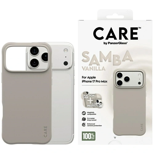 Etui CARE by PanzerGlass Fashionable Samba MagSafe do Apple iPhone 17 Pro Max waniliowy