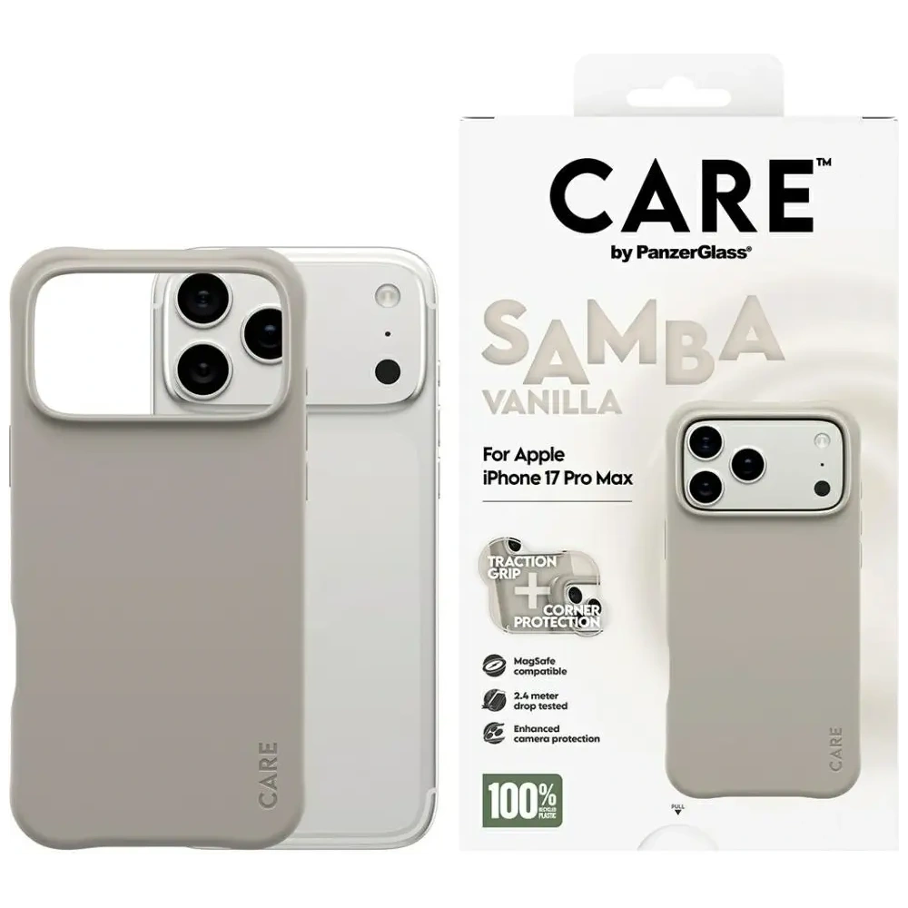 Etui CARE by PanzerGlass Fashionable Samba MagSafe do Apple iPhone 17 Pro Max waniliowy