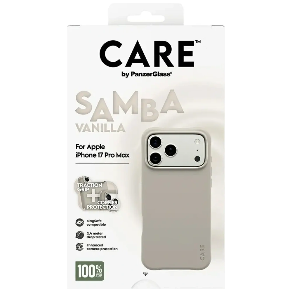 Etui CARE by PanzerGlass Fashionable Samba MagSafe do Apple iPhone 17 Pro Max waniliowy