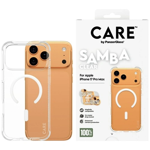 Etui CARE by PanzerGlass Fashionable Samba w. White MagSafe do Apple iPhone 17 Pro Max przezroczysty