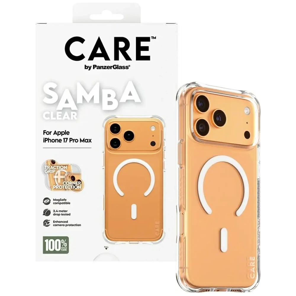 Etui CARE by PanzerGlass Fashionable Samba w. White MagSafe do Apple iPhone 17 Pro Max przezroczysty