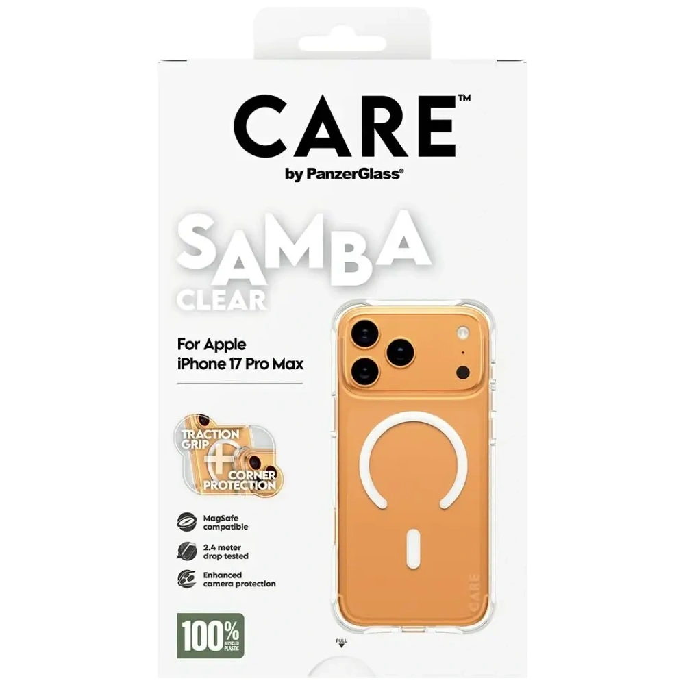 Etui CARE by PanzerGlass Fashionable Samba w. White MagSafe do Apple iPhone 17 Pro Max przezroczysty