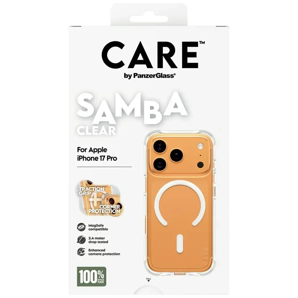 Etui CARE by PanzerGlass Fashionable Samba w. White MagSafe do Apple iPhone 17 Pro przezroczysty