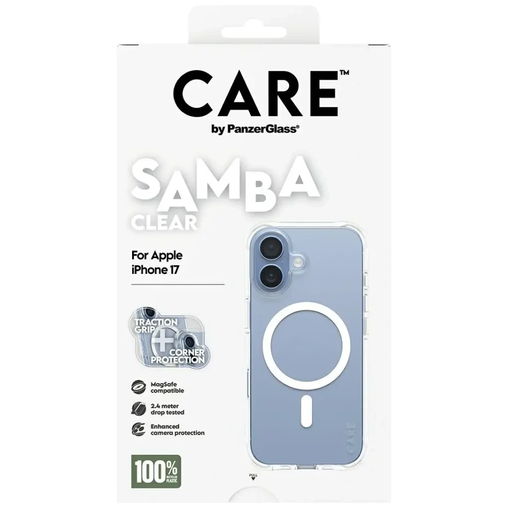 Etui CARE by PanzerGlass Fashionable Samba w. White MagSafe do Apple iPhone 17 przezroczysty