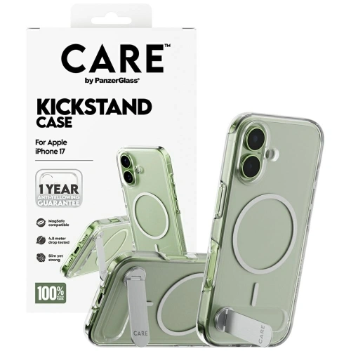Etui CARE by PanzerGlass Feature w. Kickstand MagSafe do Apple iPhone 17 przezroczysty
